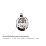 DIY Engagement Green Stone Stainless Steel Oval Pendant