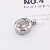 DIY Engagement Green Stone Stainless Steel Oval Pendant