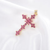 Christian Cross Charm Pendant with Zircon Paving