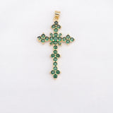Christian Cross Charm Pendant with Zircon Paving