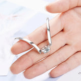 Heart Zircon Adjustable Cuff Charm Bracelet Bangle
