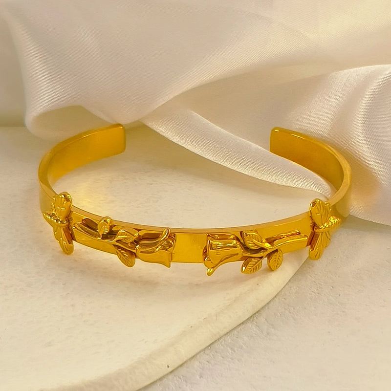 Romantic Rose Bracelet Stainless Steel Jewelry Valentine Gift
