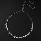 Delicate Zirconia Leaf Choker Necklace for Women