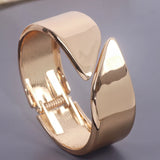 Alloy Cuff Bracelets Bangles for Women Statement Punk Hiphop Wide Metal Bangle