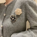 Camellia Pearl Brooch For Woman Wedding Collar Buckle Clothing Accessories