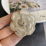 Camellia Pearl Brooch For Woman Wedding Collar Buckle Clothing Accessories
