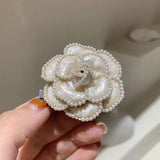 Camellia Pearl Brooch For Woman Wedding Collar Buckle Clothing Accessories
