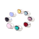 Multicolor Crystal Triangle Ring with CZ Stones Jewelry Gift