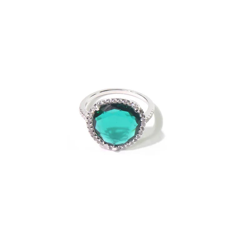 Multicolor Crystal Triangle Ring with CZ Stones Jewelry Gift