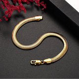 925 Silver 24K Plated 6mm Snake Bone Jewelry Set