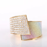 Crystal PU Leather Cuff Bangle for Women