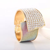 Crystal PU Leather Cuff Bangle for Women