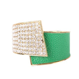 Crystal PU Leather Cuff Bangle for Women