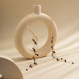 Pearl Long Tassels Torques Necklace For Women Jewelry