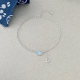 925 Sterling Silver Ankle Bracelet Whale Dolphin Decorative Lady Anklet