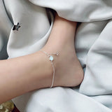 925 Sterling Silver Ankle Bracelet Whale Dolphin Decorative Lady Anklet