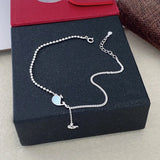 925 Sterling Silver Ankle Bracelet Whale Dolphin Decorative Lady Anklet