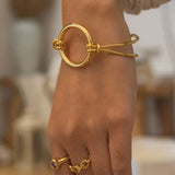 Stylish 18k Solid Filled Cuff Bracelet 14K Gold Plated Open Bangles