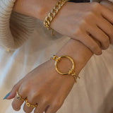 Stylish 18k Solid Filled Cuff Bracelet 14K Gold Plated Open Bangles