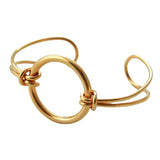 Stylish 18k Solid Filled Cuff Bracelet 14K Gold Plated Open Bangles