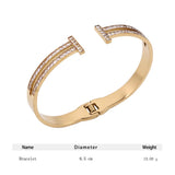 Women's Stainless Steel CZ Cuff Bracelet