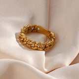 Vintage Stainless Steel Chain Rings for Women