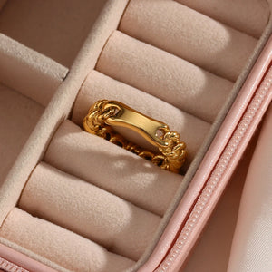 Vintage Stainless Steel Chain Rings for Women
