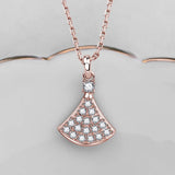 Diamond Pendant Necklace 925 Sterling Silver Link Chain Rose Fine Jewelry
