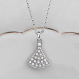 Diamond Pendant Necklace 925 Sterling Silver Link Chain Rose Fine Jewelry