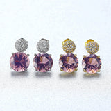 Diaspore Garnet Morganite Gemstone Stud Earrings for Women