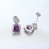 Diaspore Garnet Morganite Gemstone Stud Earrings for Women