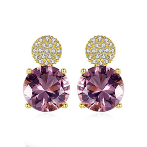 Diaspore Garnet Morganite Gemstone Stud Earrings for Women