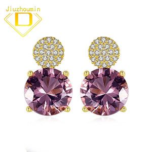 Diaspore Garnet Morganite Gemstone Stud Earrings for Women