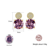 Diaspore Garnet Morganite Gemstone Stud Earrings for Women