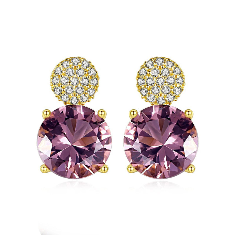 Diaspore Garnet Morganite Gemstone Stud Earrings for Women