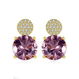 Diaspore Garnet Morganite Gemstone Stud Earrings for Women