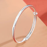 Thai Silver Bangle Bracelet S999 Silver, Tanabata Birthday Gift