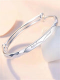 Thai Silver Bangle Bracelet S999 Silver, Tanabata Birthday Gift