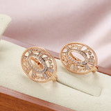 Zircon Earrings 585 Hollow Pattern Gothic Jewelry