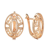 Zircon Earrings 585 Hollow Pattern Gothic Jewelry