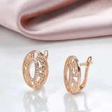 Zircon Earrings 585 Hollow Pattern Gothic Jewelry
