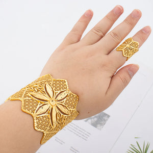 Dubai Bracelet Ring Female Big Round Bangle Women Wedding Bride