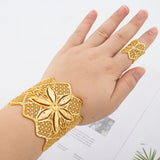 Dubai Bracelet Ring Female Big Round Bangle Women Wedding Bride