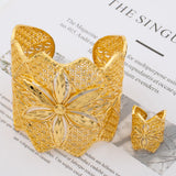 Dubai Bracelet Ring Female Big Round Bangle Women Wedding Bride