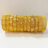Dubai Bangles for Women 24K Plated Indian African Bracelets Charm Wedding
