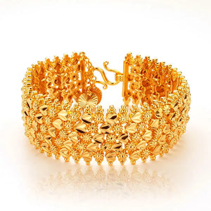 Dubai Bangles For Women 24K Plated Indian African Charm Bracelets