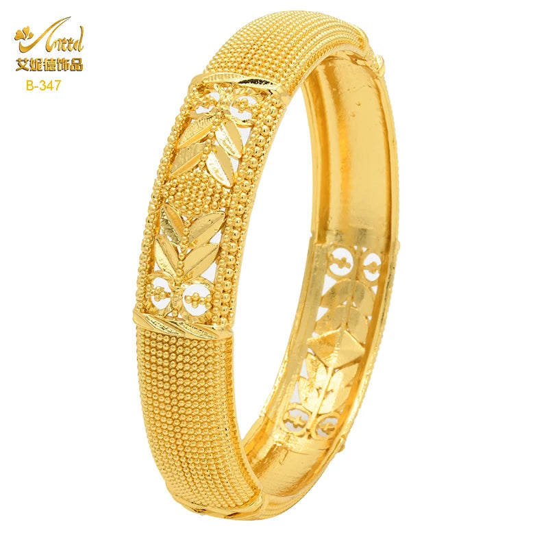 Dubai Bangles For Women 24K Plated Indian African Bracelets