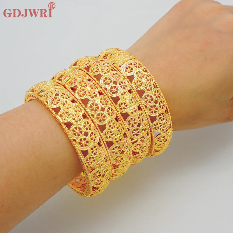 Dubai Bangles For Women Indian African Hard Bracelets Charm