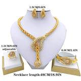 Dubai African Wedding Jewelry Set Necklace Bracelet Earrings Ring
