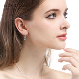 925 Sterling Silver Zircon Earrings Anniversary Gift For Wife